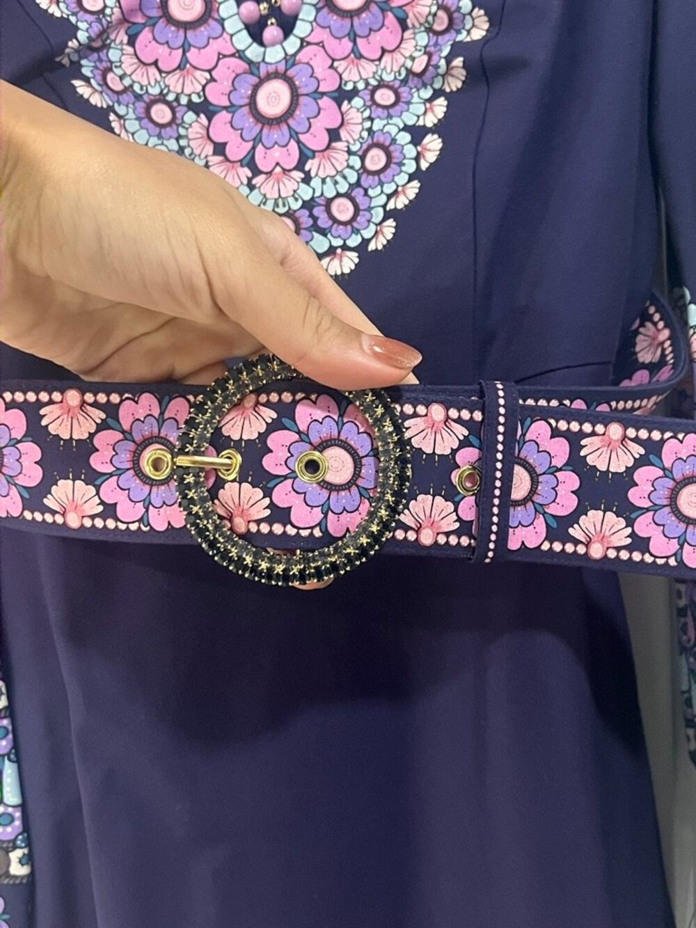 Zimmermann Dark Purple Dress with Pink Floral Design - Picture 3 of 13